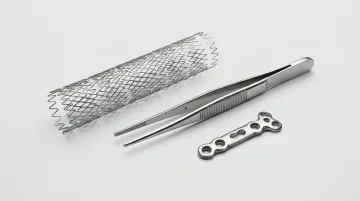 Medical device laser cutting stainless steel stent and surgical instrument components