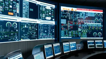 Industrial equipment monitoring dashboard with predictive maintenance alerts and sensor data