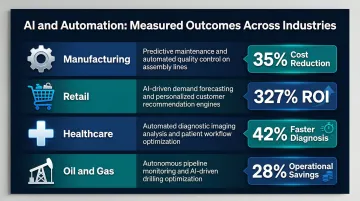 AI and automation use cases by industry with measured outcomes comparison table