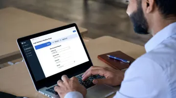 In-house legal operations team using self-service document automation portal on laptop