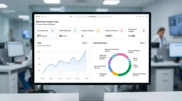 AI-powered patient contact center dashboard showing call routing and automation metrics