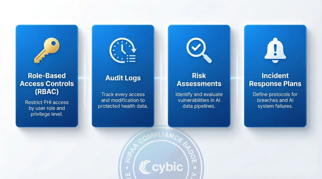HIPAA AI workflow compliance controls checklist with four mandated security requirements