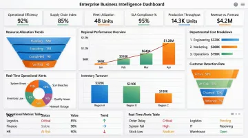 Enterprise BI dashboard displaying real-time industry analytics and KPI metrics