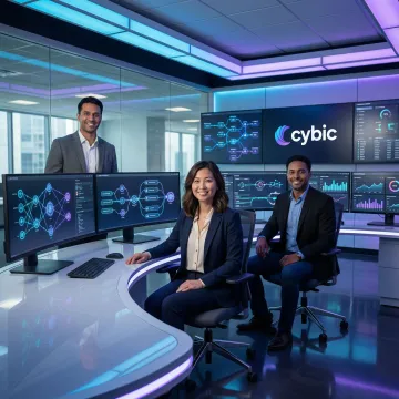 Enterprise AI consultants reviewing agentic AI workflow architecture on large screens