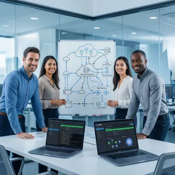 Cloud software development process showing architecture planning and deployment workflow