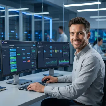 RPA engineer deploying automation bots across enterprise workflow systems
