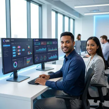 Data engineers collaborating on a Snowflake cloud data warehouse dashboard