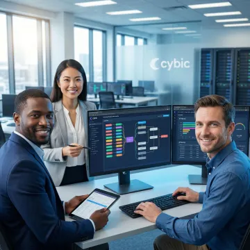 AP automation implementation team configuring invoice matching workflow on enterprise system