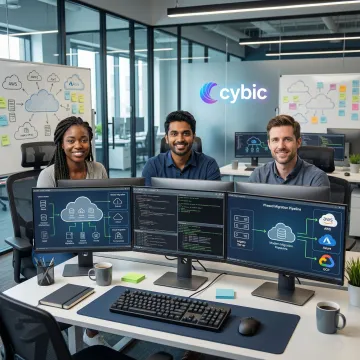 Software engineers executing a legacy-to-cloud migration process on enterprise systems