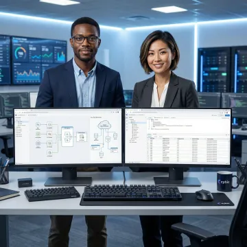 Healthcare data engineers configuring data warehouse pipelines on cloud infrastructure