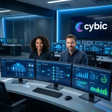 Enterprise cloud-native data modernization architecture diagram on digital screens