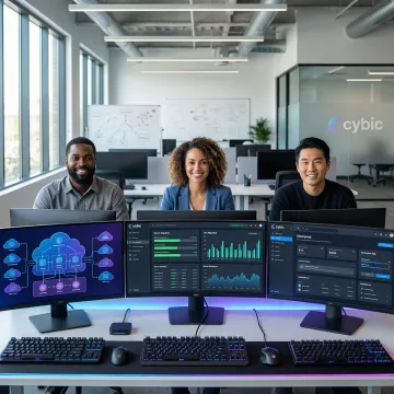 Enterprise engineers migrating legacy applications to a modern cloud infrastructure dashboard