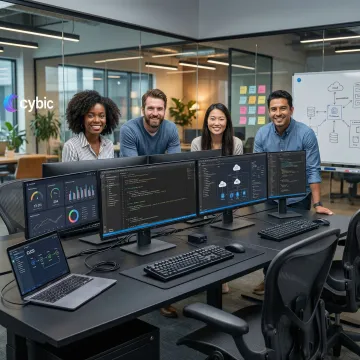 Enterprise application development team building scalable software platforms