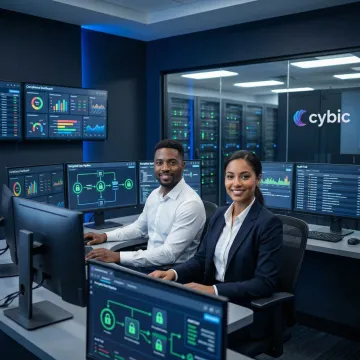 Enterprise data protection dashboard for banking compliance showing encrypted data flows and governance controls