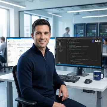 Developer building AI agents with Azure OpenAI and Semantic Kernel on a modern enterprise platform