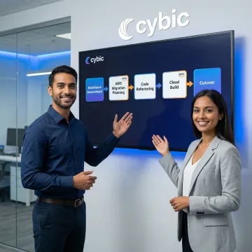 Step-by-step mainframe to AWS cloud migration process diagram