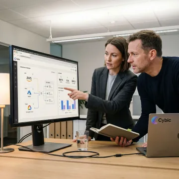 Cloud infrastructure consultants reviewing enterprise architecture