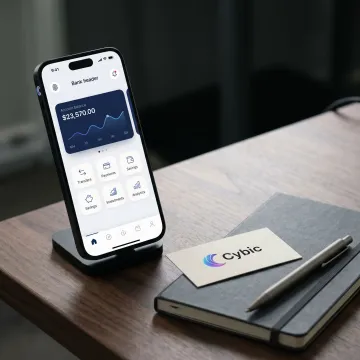 Mobile banking app interface on smartphone
