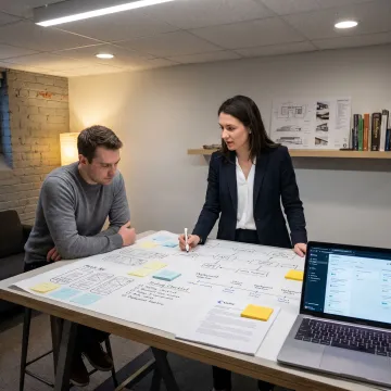 Team planning a mobile app development workflow