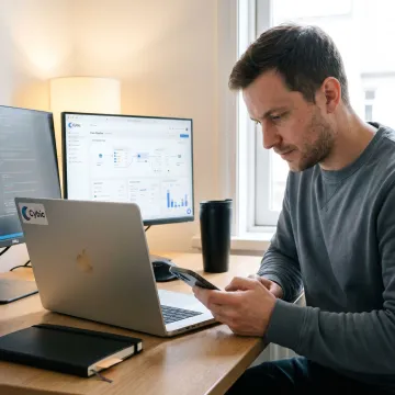 Mobile app developer designing a custom enterprise application
