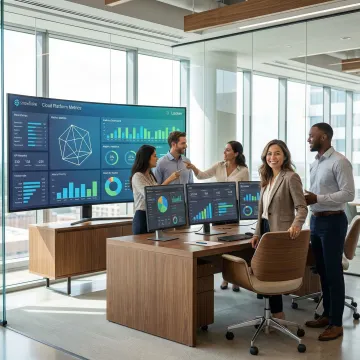 Enterprise BI team viewing Snowflake data warehouse metrics and Looker analytics dashboards