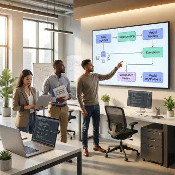 AI engineering team following a structured LLM deployment process on enterprise infrastructure