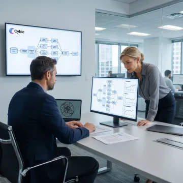 AI automation consultants reviewing enterprise workflow dashboards