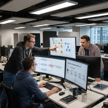 Enterprise software team designing custom digital platform