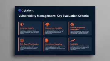 Vulnerability management solution evaluation criteria comparison table with six key factors