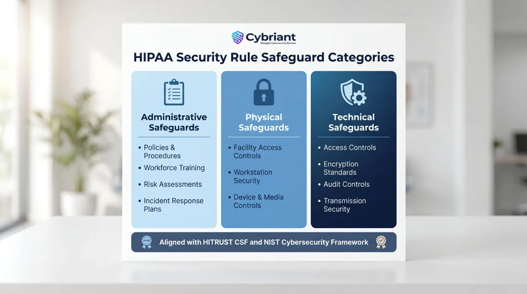 HIPAA Security Rule three safeguard categories administrative physical technical breakdown