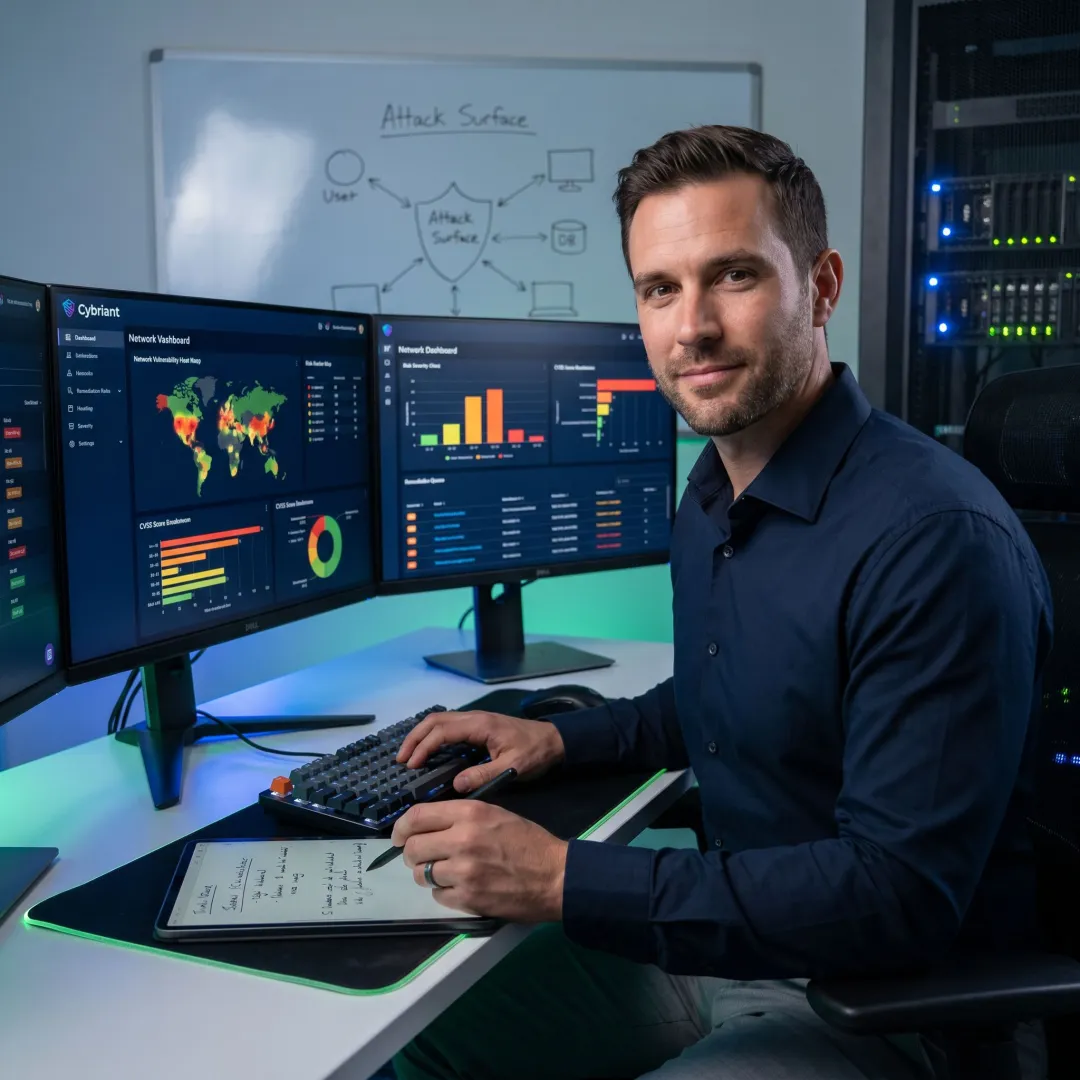 Security consultant analyzing penetration test results