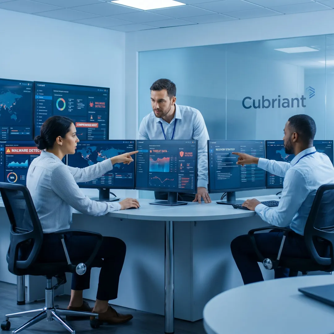 Analysts investigating a cyber incident