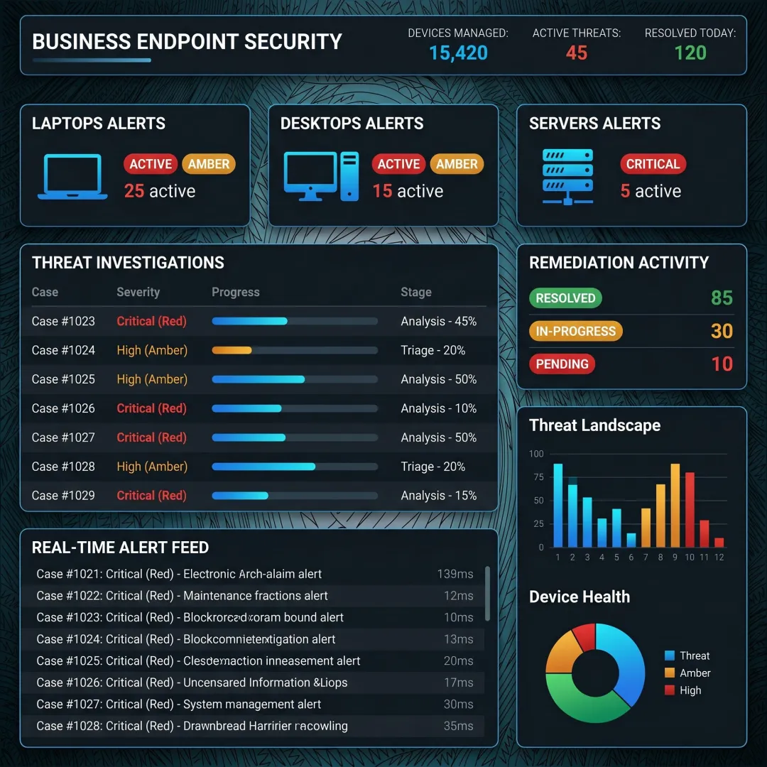 Endpoint security monitoring dashboard