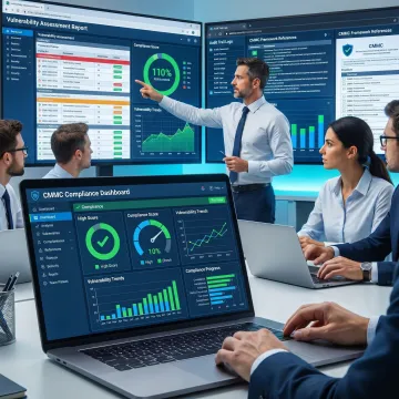 Managed security team reviewing compliance and threat data