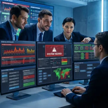 Analysts reviewing breach response data