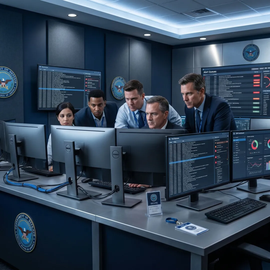 Incident response specialists analyzing cyberattack evidence