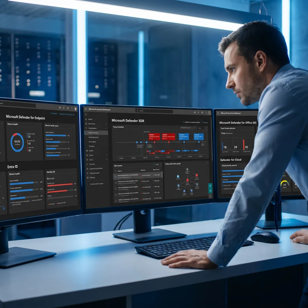 Managed XDR monitoring Microsoft security tools