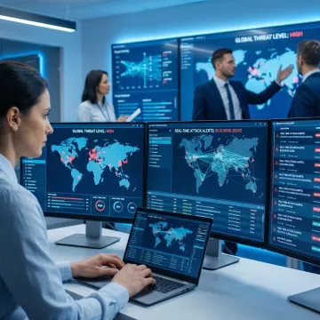 Security analysts monitoring cyber threats for Delaware businesses