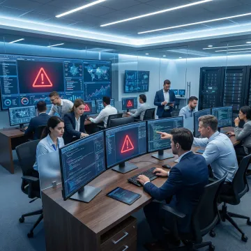 Security analysts monitoring threats in a SOC