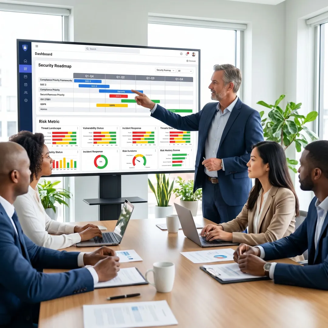 Virtual CISO leading a cybersecurity planning session
