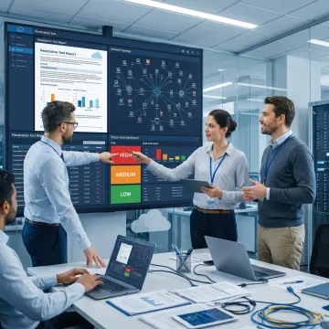 Security team assessing vulnerabilities and defenses