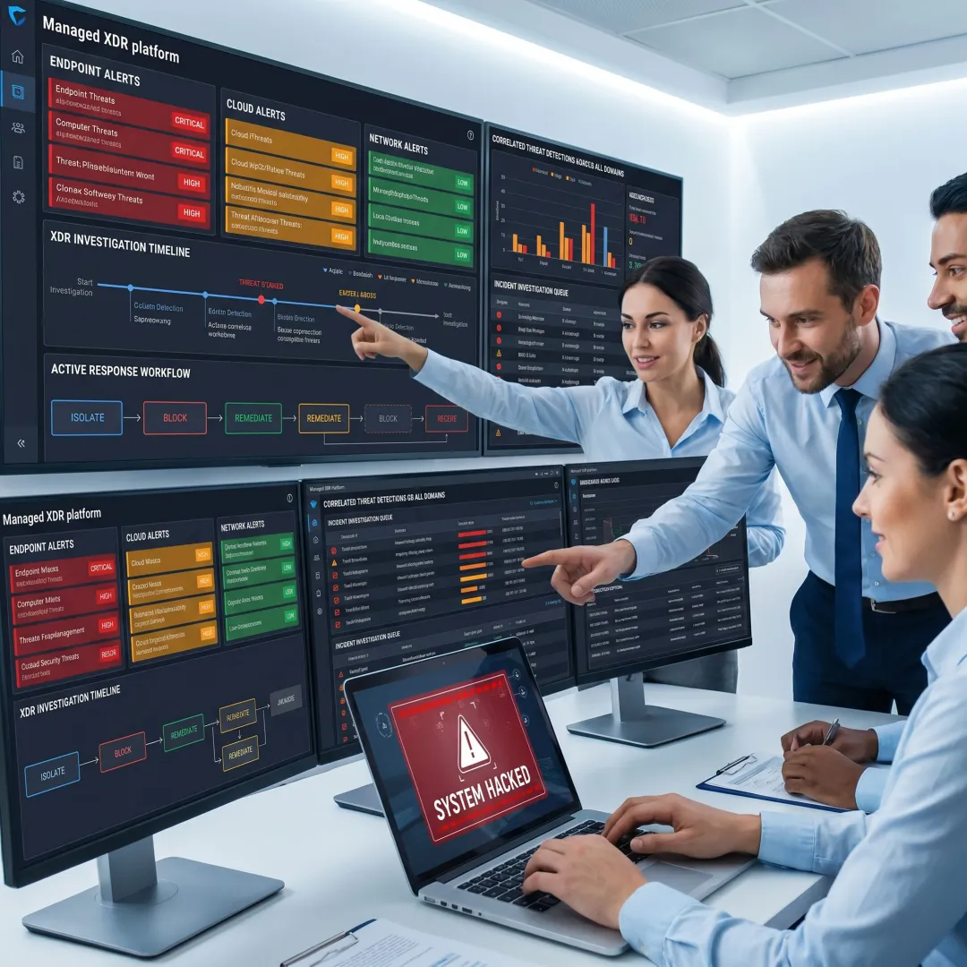 Managed XDR monitoring and response workflow