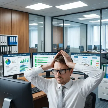 Analyst reviewing ransomware recovery plan