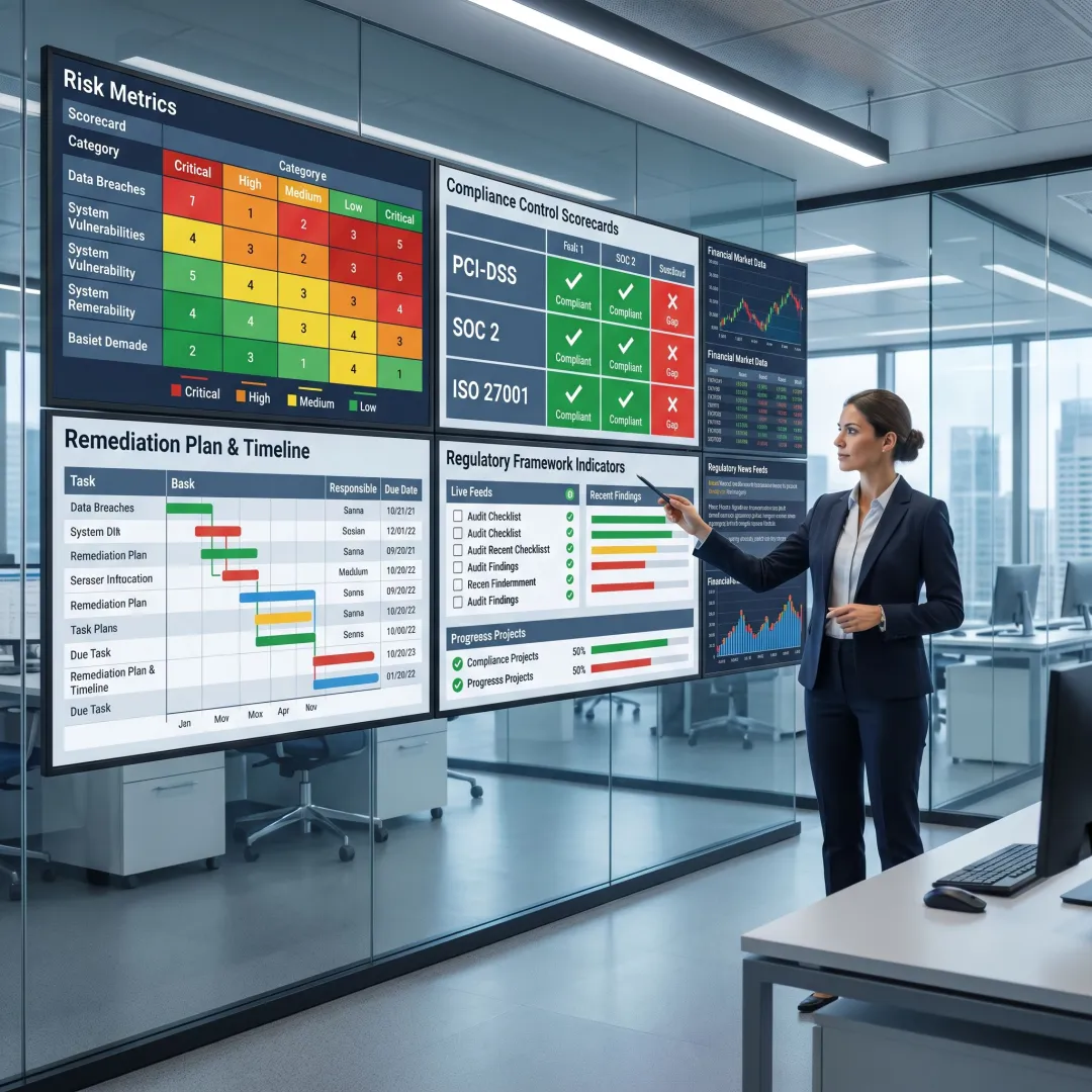 Security analyst reviewing compliance controls
