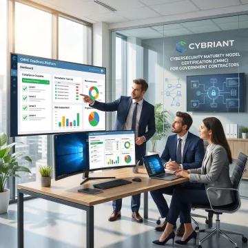 Team reviewing CMMC compliance platform