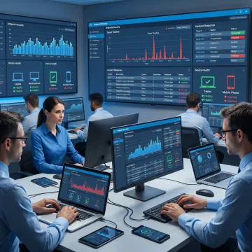 Security analyst monitoring endpoint threats
