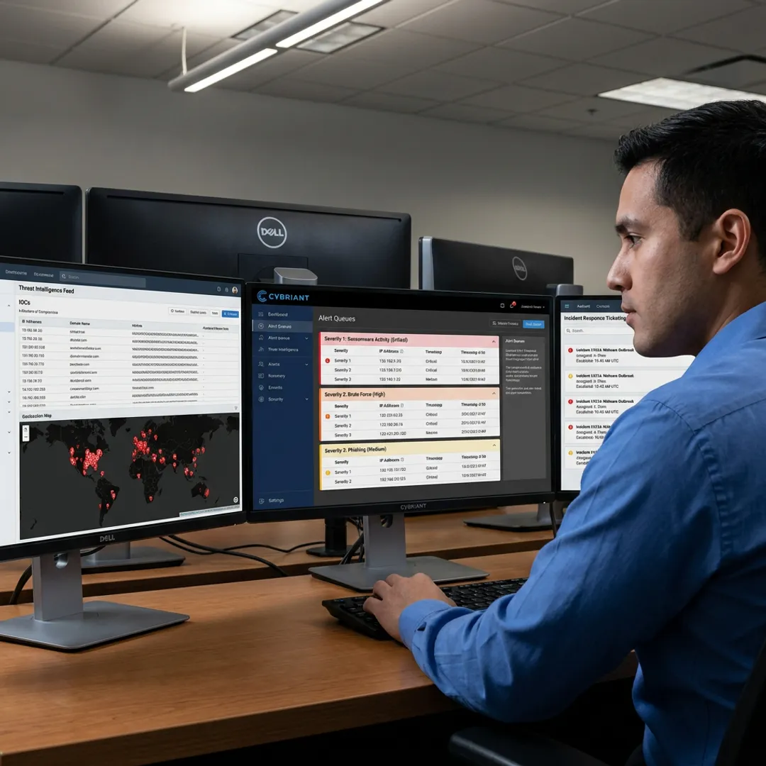 Security team reviewing managed detection workflows