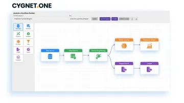 Alteryx Designer drag-and-drop workflow builder interface showing analytics pipeline