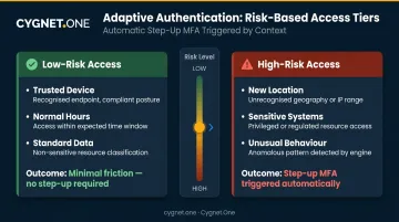 Risk-based adaptive authentication tiers low risk high risk access friction comparison