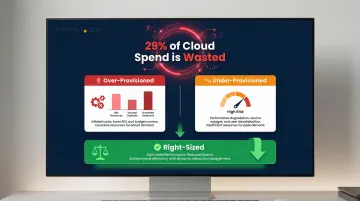 Cloud resource over-provisioning waste statistics and right-sizing cost impact comparison